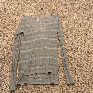Grey v neck sweater shirt